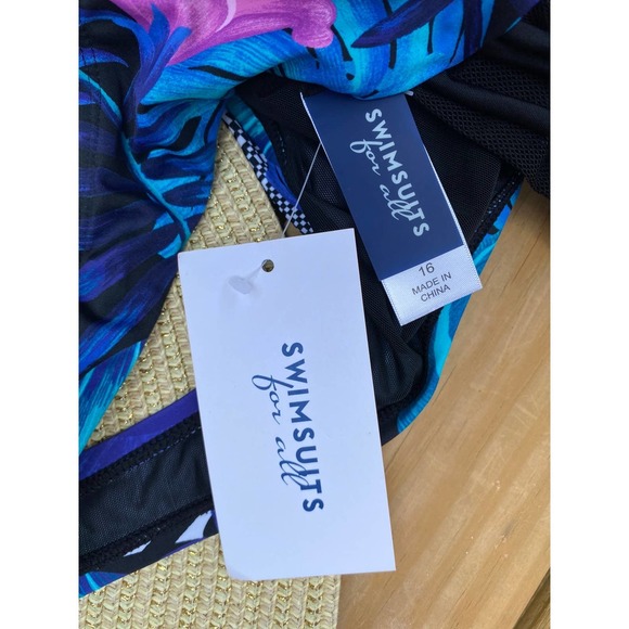 Swimsuits for All Swimsuit 16 Sarong Front One Piece NEW - Picture 7 of 9